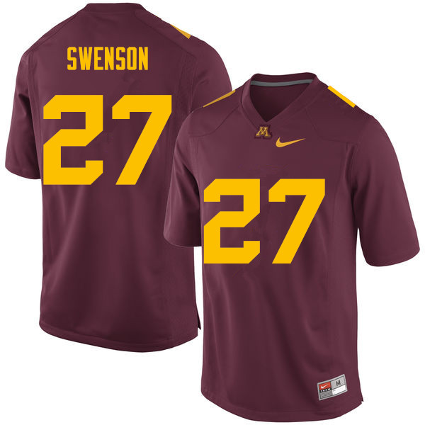 Men #27 Calvin Swenson Minnesota Golden Gophers College Football Jerseys Sale-Maroon